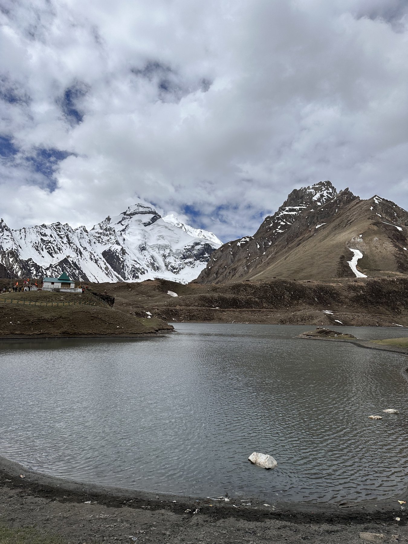 Adi Kailash peak rising above the glacial lake Parvati Sarovar at Jolingkong, Pithoragarh district