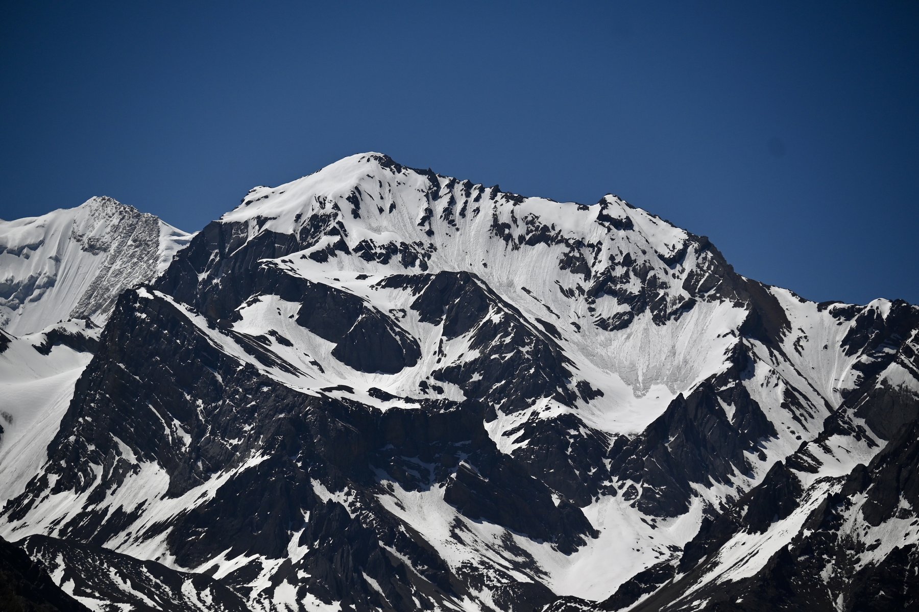 Om Parvat's snow-streaked south face, seen from the Vyas Valley near the India-Nepal border