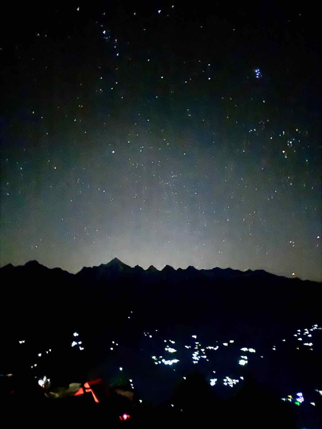 Mountain view from a room balcony at SamathaStay